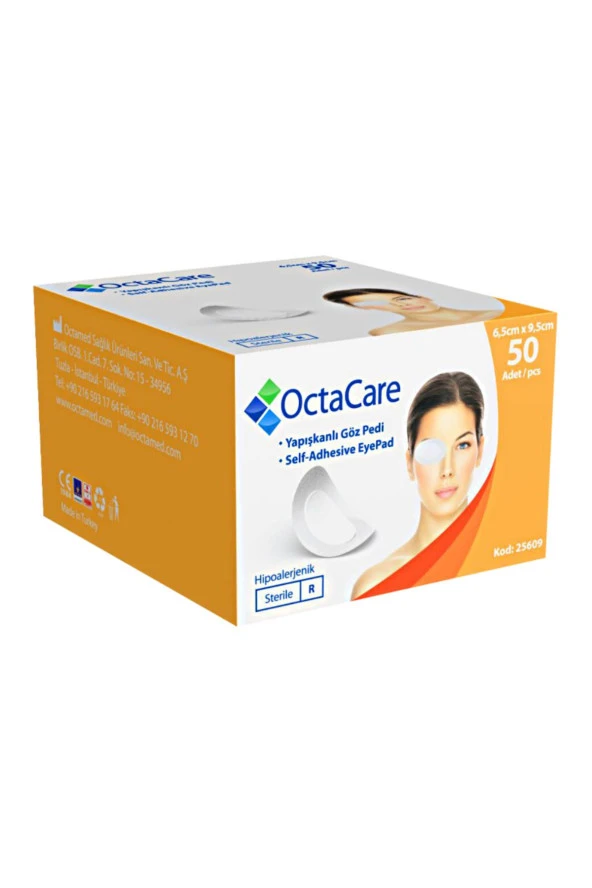 OCTACARE Steril Göz Pedi 6.5cm X 9.5 Cm 50'li - 1 Kutu Tekli Paketlerde ürün görseli 1