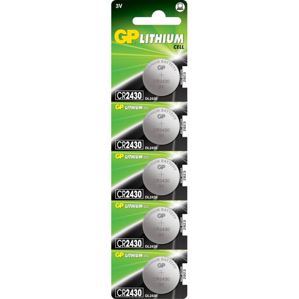 Gp Batteries Cr2430 2430 Boy Lityum Düğme Pil, 3 Volt, 5'Li Kart ürün görseli 1