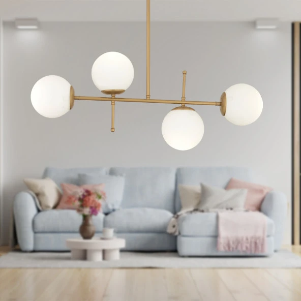Günay 4Lü Eskitme Modern Mutfak Yemek Masası Üstü Yatak odası Salon Avize ürün görseli 1