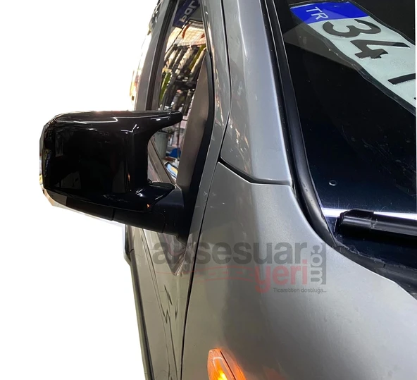 Peugeot Bipper Batman Yarasa Ayna Kapağı 2009-2022 Uyumlu Parlak Siyah Piano Black ürün görseli 1