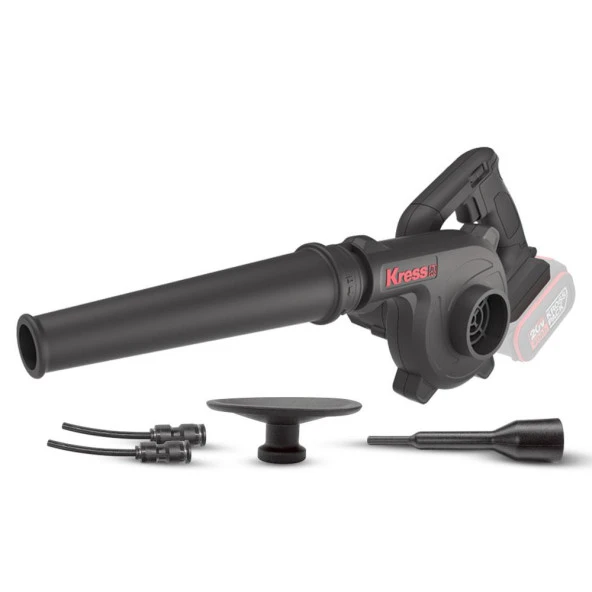 Kress KUF30.9 20Volt Profesyonel Devir Ayarlı Üfleyici + 5 Parça Aksesuar (Akü Dahil Değildir) ürün görseli 1