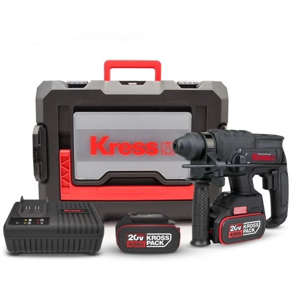 Kress KUC60.2 20Volt 4.0Ah. 2.0J Li-ion Çift Akülü Kömürsüz Profesyonel SDS-Plus Pnömatik Kırıcı/Delici ürün görseli 1