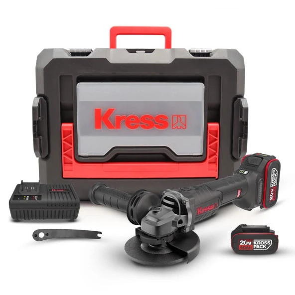 Kress KUH10.2 20Volt 4.0Ah. Li-ion Çift Akülü 125mm Kömürsüz Profesyonel Şarjlı Devir Ayarlı Avuç Taşlama ürün görseli 1