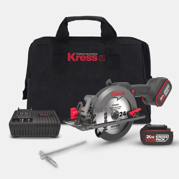 Kress KUE11 20Volt 4.0Ah. Li-ion 140MM Çift Akülü Kömürsüz Profesyonel Çok Amaçlı Daire Testere ürün görseli 1
