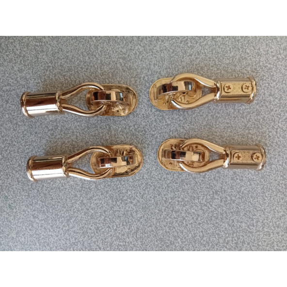 4 Adet GOLD Metal Çanta AAparatı Kulpluklu Kovan ürün görseli 1