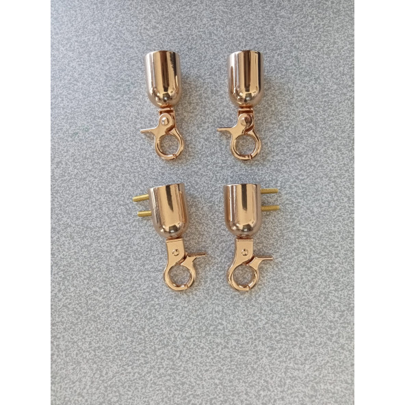 4 Adet Gold Metal Çanta Kovanı - Resim 3