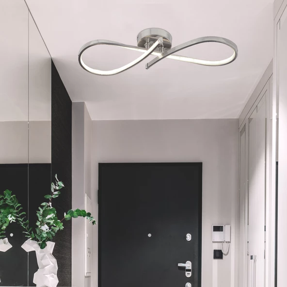 Vetto Krom 38 Watt Plafonyer 3 Renkli Ledli Modern Mutfak Banyo Led Salon Sarkıt Avize ürün görseli 1