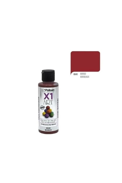 Polisan X1 Art Multisurface Akrilik Hobi Boyası Bordo 120 Ml ürün görseli 1