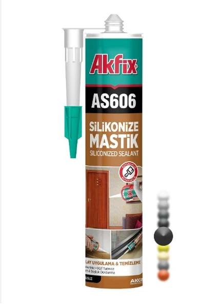 AKFİX SİLİKONİZE MASTİK SİYAH 500 GR ürün görseli 1