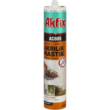 AKFİX SİLİKONİZE MASTİK BEYAZ 500 GR - Resim 2