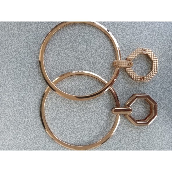 Gold Metal İki Bölümlü Katlanır Çanta Sapı - Resim 4
