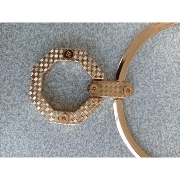 Gold Metal İki Bölümlü Katlanır Çanta Sapı - Resim 5