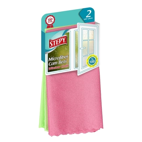 STEPY MİKROFİBER CAM BEZİ 30X30CM 2 Lİ ürün görseli 1