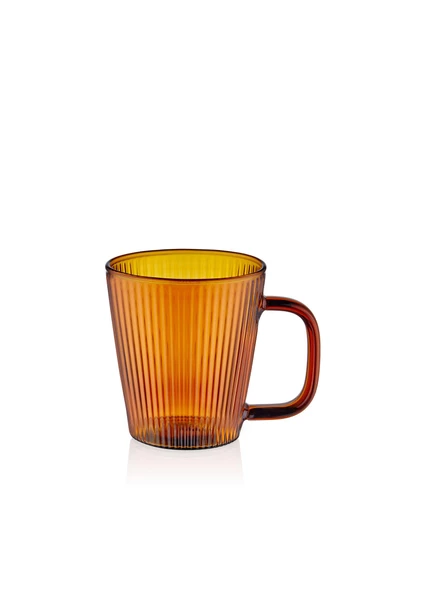 The Mia Striped Borosilikat Cam Kupa Amber 130 ml ürün görseli 1