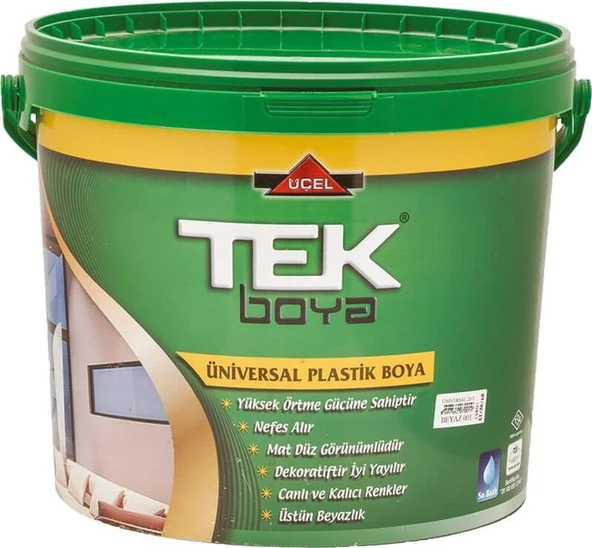 TEK ÜNİVERSAL PLASTİK İÇ CEPHE BOYASI BEYAZ 2,5 LT ürün görseli 1