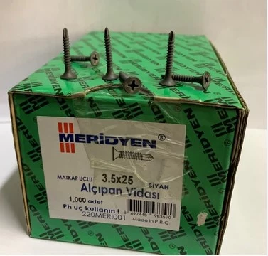 MERİDYEN ALÇIPAN VİDASI MATKAP UÇLU 3,5X35 1000 ADET ürün görseli 1