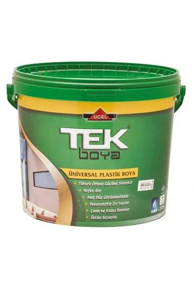 TEK ÜNİVERSAL PLASTİK BOYA BEYAZ 7.5LT 10KG ürün görseli 1