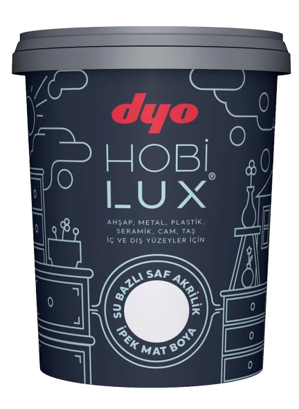 Dyo Hobi Boyası Hobilux 0,4 Lt Beyaz (600gr) Seramik ,taş ,ahşap ,cam , Metal Iç Ve Dış Cephe ürün görseli 1