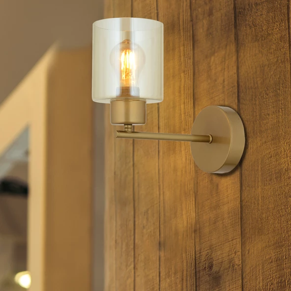 Lima Eskitme Bal Camlı Duvar Lambası Yatak Odası-Yatak Başı-Banyo İçin Modern Aplik ürün görseli 1