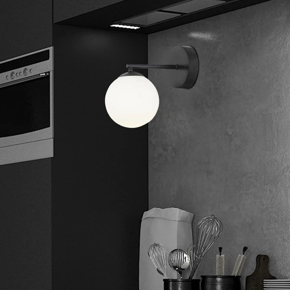 Elvin Siyah Duvar Lambası Yatak Odası-Yatak Başı-Banyo İçin Modern Retro Aplik ürün görseli 1