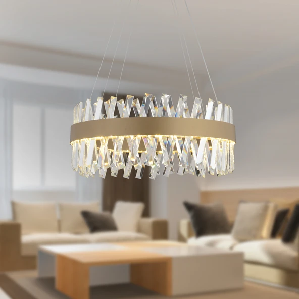Brampton 50'Lik Eskitme 3 Renkli 94 Watt Ledli Yemek Masası Üstü, Oturma Odası, Salon Avize ürün görseli 1