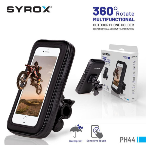 Syrox PH44 Motosiklet Telefon Tutucu + Kılıf Koruma ürün görseli 1