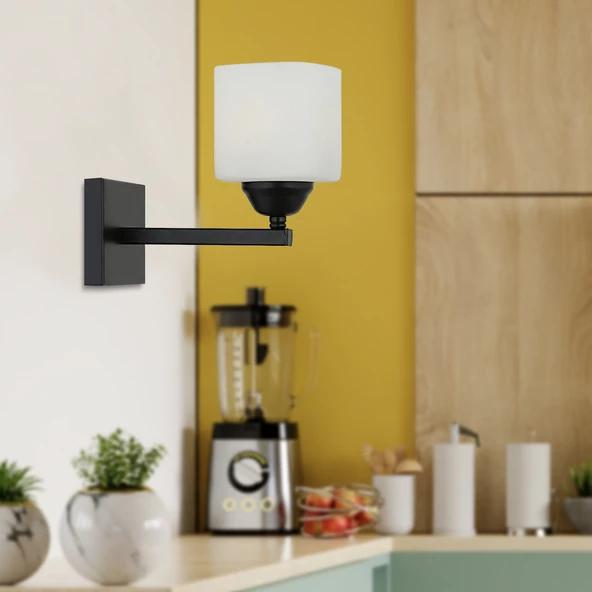Minel Siyah Duvar Lambası Yatak Odası-Yatak Başı-Banyo İçin Modern Aplik ürün görseli 1