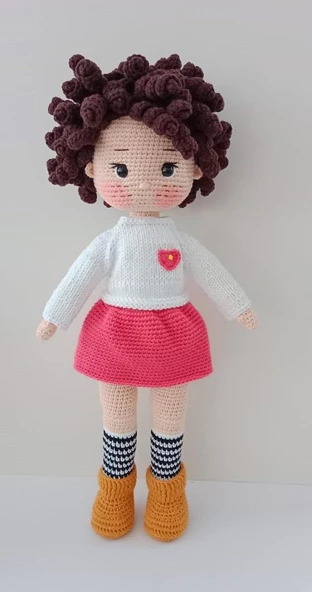 Bukle Saçlı Bebek Amigurumi Organik Oyuncak ürün görseli 1