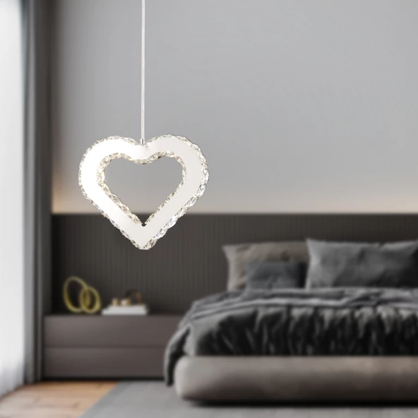 Evin Kalp Krom Kaplamalı Kristalli Taşlı Modern Tasarım  Kristal  Salon Avize ürün görseli 1