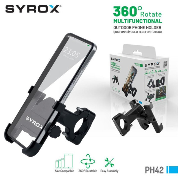 Syrox PH42 Çok Fonksiyonlu Telefon Tutucu 360 Derece Dönebilen ürün görseli 1