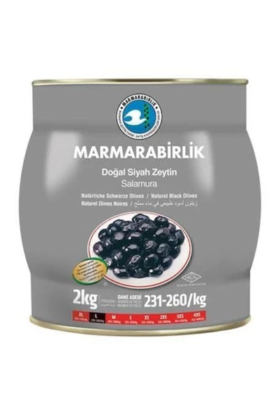 MarmaraBirlik 2 Kg Yağlı Salamura Zeytin (L) 231-260 ürün görseli 1