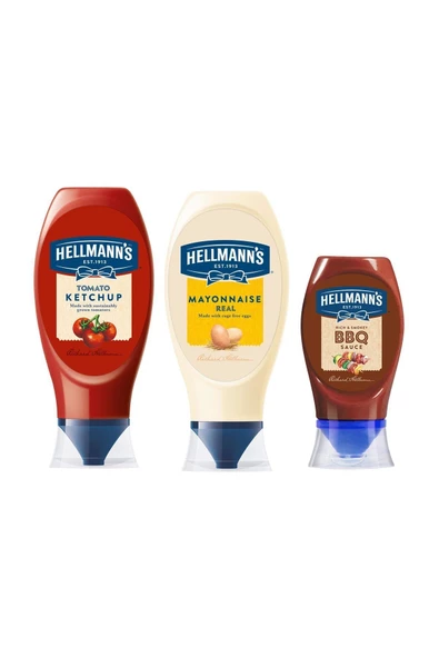 Hellmann's Barbekü Sos 285 gr + Ketçap 480 gr + Mayonez 395gr ürün görseli 1