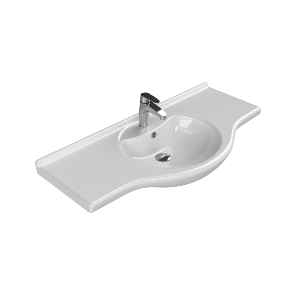 Turkuaz Seramik Cerastyle Nil 120 x 50 Cm Etajerli Lavabo ürün görseli 1