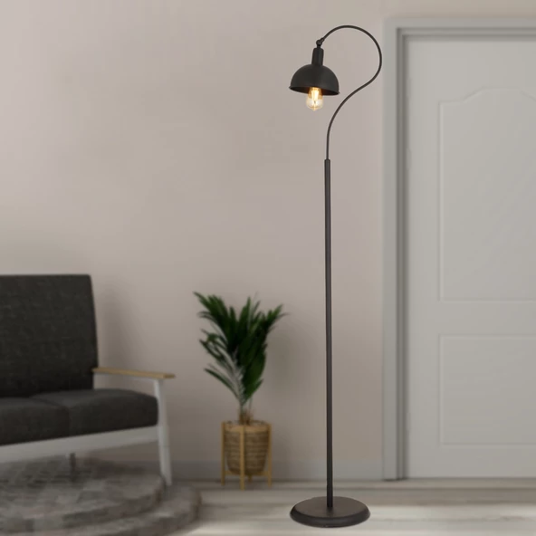 Angora Siyah Dekoratif Tasarım Retro Modern Metal Lambader ürün görseli 1