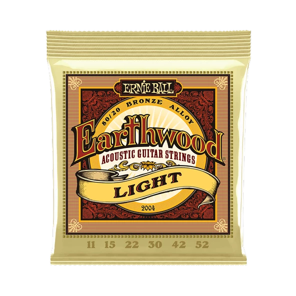 Ernie Ball P02004  Earthwood Light 80/20 Bronze 0.11 - 0.52 Akustik Gitar Teli ürün görseli 1