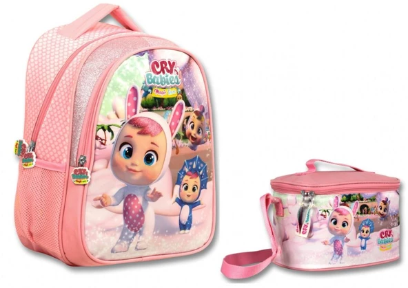 Cry Babies Tavşan Kulaklar İlkokul Sırt Çantası ve Beslenme Çantası Seti - Açık Pembe - Kız Çocuk ürün görseli 1