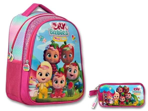Cry Babies Kız Çocuk Pembe İlkokul Çantası ve Kalemlik Seti ürün görseli 1