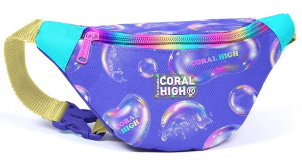 Coral High Lavanta Pembe Baloncuk Baskılı Kız Çocuk Bel Çantası ürün görseli 1