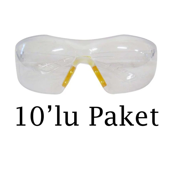 Brio Gözlük İş Güvenlik İçin Şeffaf 10'lu Paket ürün görseli 1