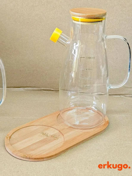 Bambu 2 Bölmeli Yağdanlık Altlığı, Yağdanlık Standı, Sosluk Standı ürün görseli 1