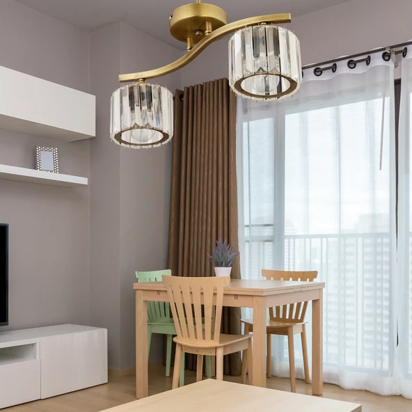 Tufty 2Li Eskitme Kristalli Modern Yatak Odası Salon Kristal Avize ürün görseli 1