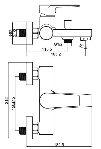 Creavit Sharp Banyo Armatürü - Mat Siyah SR2510S - Resim 2
