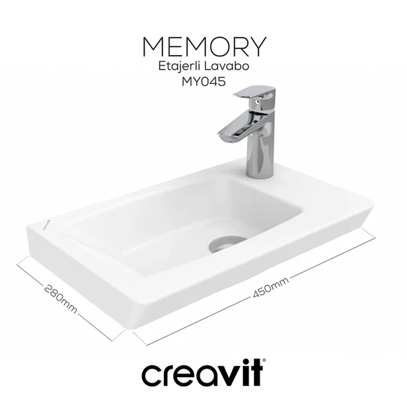 CREAVİT MY045 Memory 45 cm Lavabo - Resim 3
