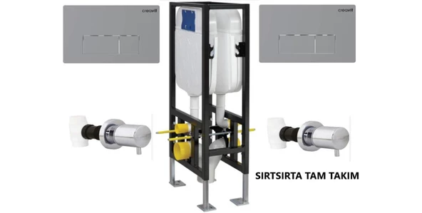 CREAVİT GR5005 Asma Klozetler İçin Alçıpan Duvarlar İçi Sırt Sırta Uygulamalı Set Yere Hızlı Montaj 3-6 LT. Gövde ürün görseli 1