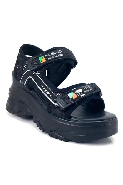 Guja 24Y413-9 Kadın Dolgu Topuk Sandalet Siyah 36-40 ürün görseli 1