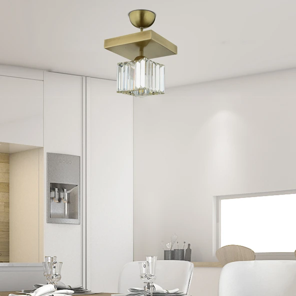 Rivia Eskitme Plafonyer Kristalli Taşlı Modern Tasarım Kristal Salon Avize ürün görseli 1