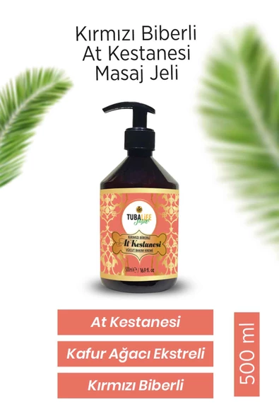 Tubalife At Kestanesi Masaj Jeli, Kırmızı Biberli 500 ml - Vücut Bakım Jeli ürün görseli 1