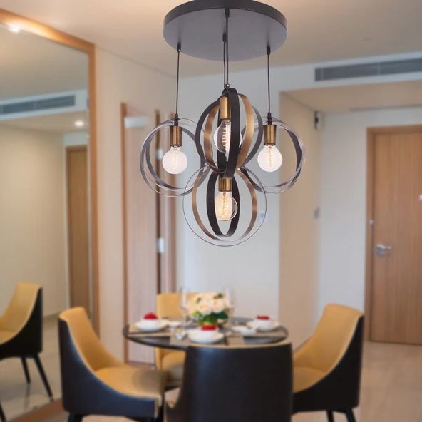 Avanos 4'Lü Modern Retro Sarkıt Mutfak Salon Avize ürün görseli 1