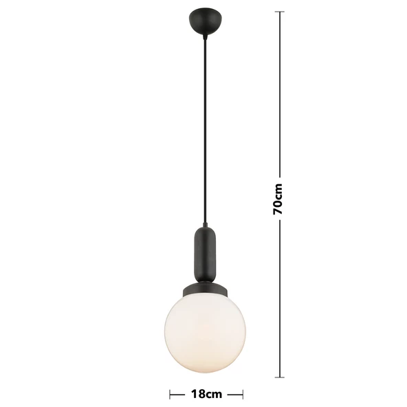 Arlo Tekli Siyah Modern Sarkıt Top Avize Mutfak Salon Sarkıt Avize - Resim 10