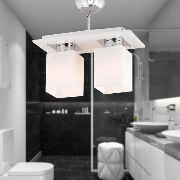 Atlas 2 Li Beyaz Modern Genç Odası Mutfak- Banyo Mutfak Salon Spot Avize ürün görseli 1